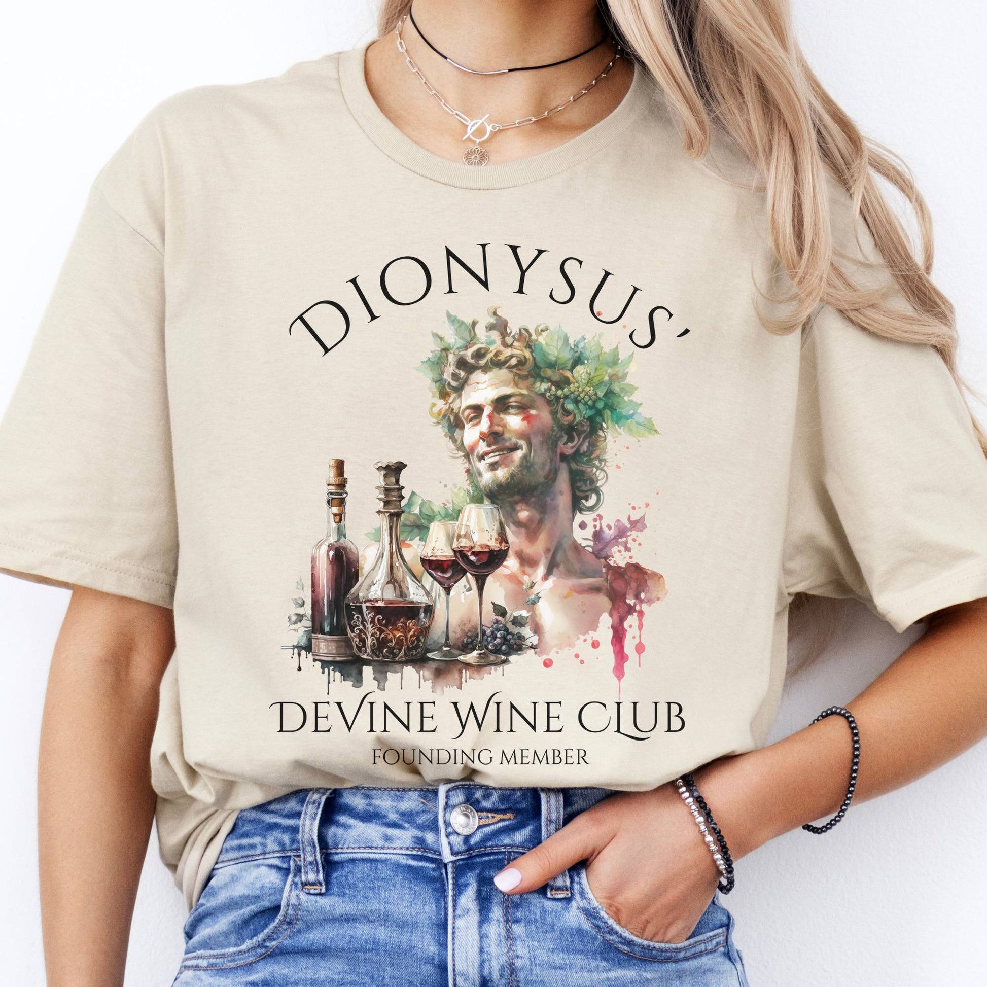 T-Shirt Dionysus Devine Wine Club Mythology T-Shirt The Mystic Eden
