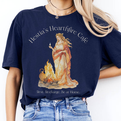 T-Shirts Hestia’s Hearthfire Café Mythology T-Shirt The Mystic Eden