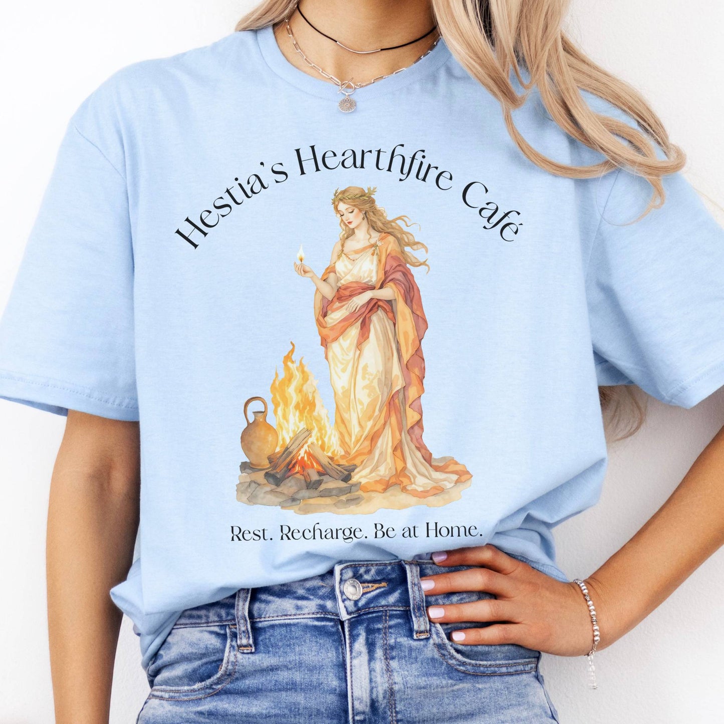 T-Shirts Hestia’s Hearthfire Café Mythology T-Shirt The Mystic Eden