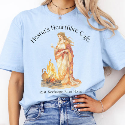 T-Shirts Hestia’s Hearthfire Café Mythology T-Shirt The Mystic Eden