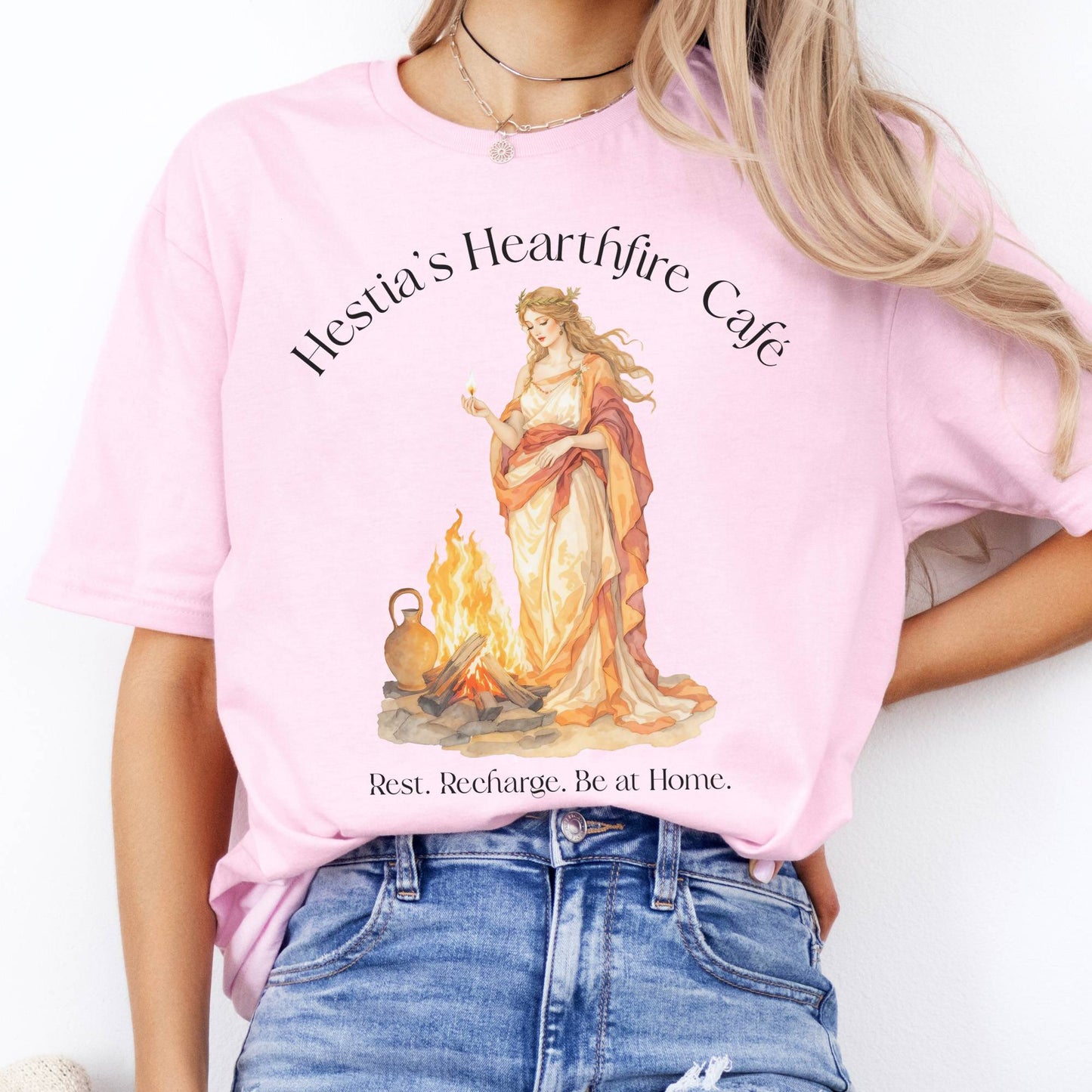 T-Shirts Hestia’s Hearthfire Café Mythology T-Shirt The Mystic Eden