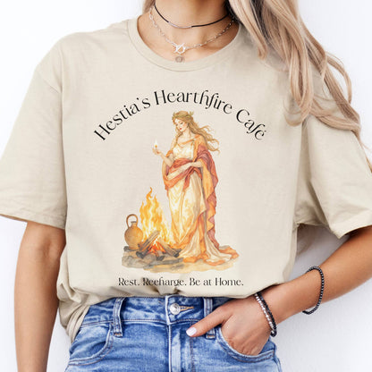T-Shirts Hestia’s Hearthfire Café Mythology T-Shirt The Mystic Eden