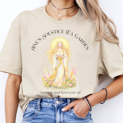 T-Shirt Áine’s Solstice Tea Garden Celtic Goddess T-Shirt The Mystic Eden