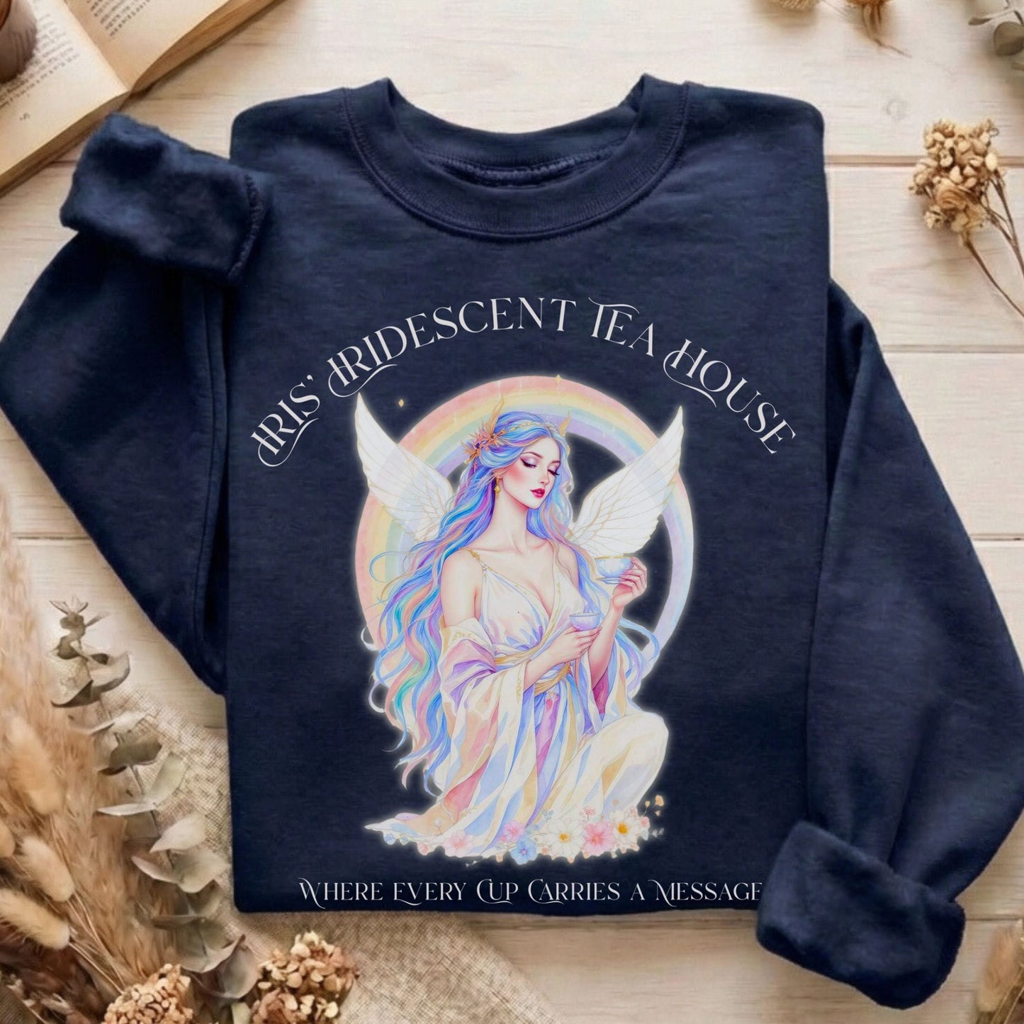 Sweatshirt Navy / S Iris’ Iridescent Tea House Mythology Sweatshirt The Mystic Eden