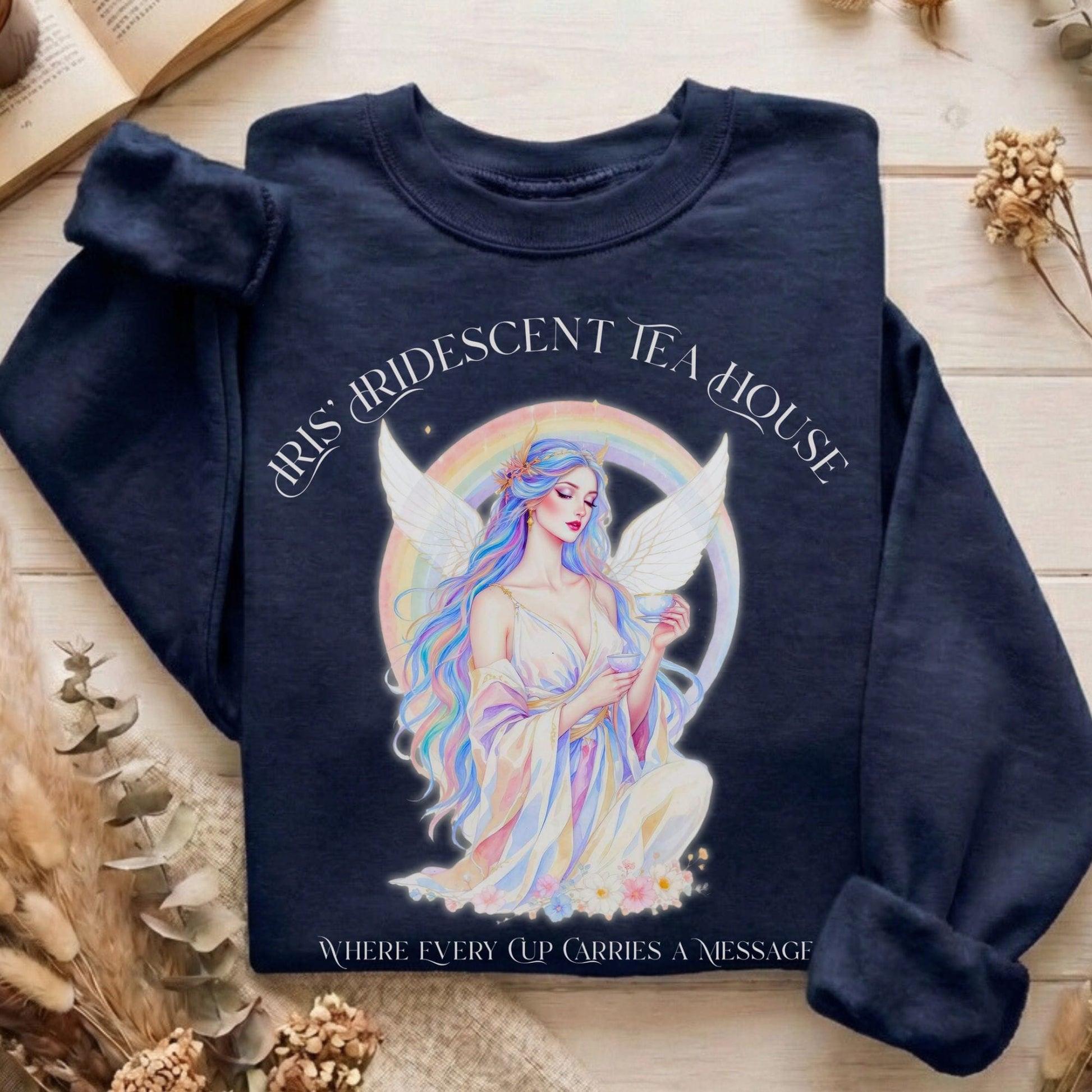 Sweatshirt Navy / S Iris’ Iridescent Tea House Mythology Sweatshirt The Mystic Eden