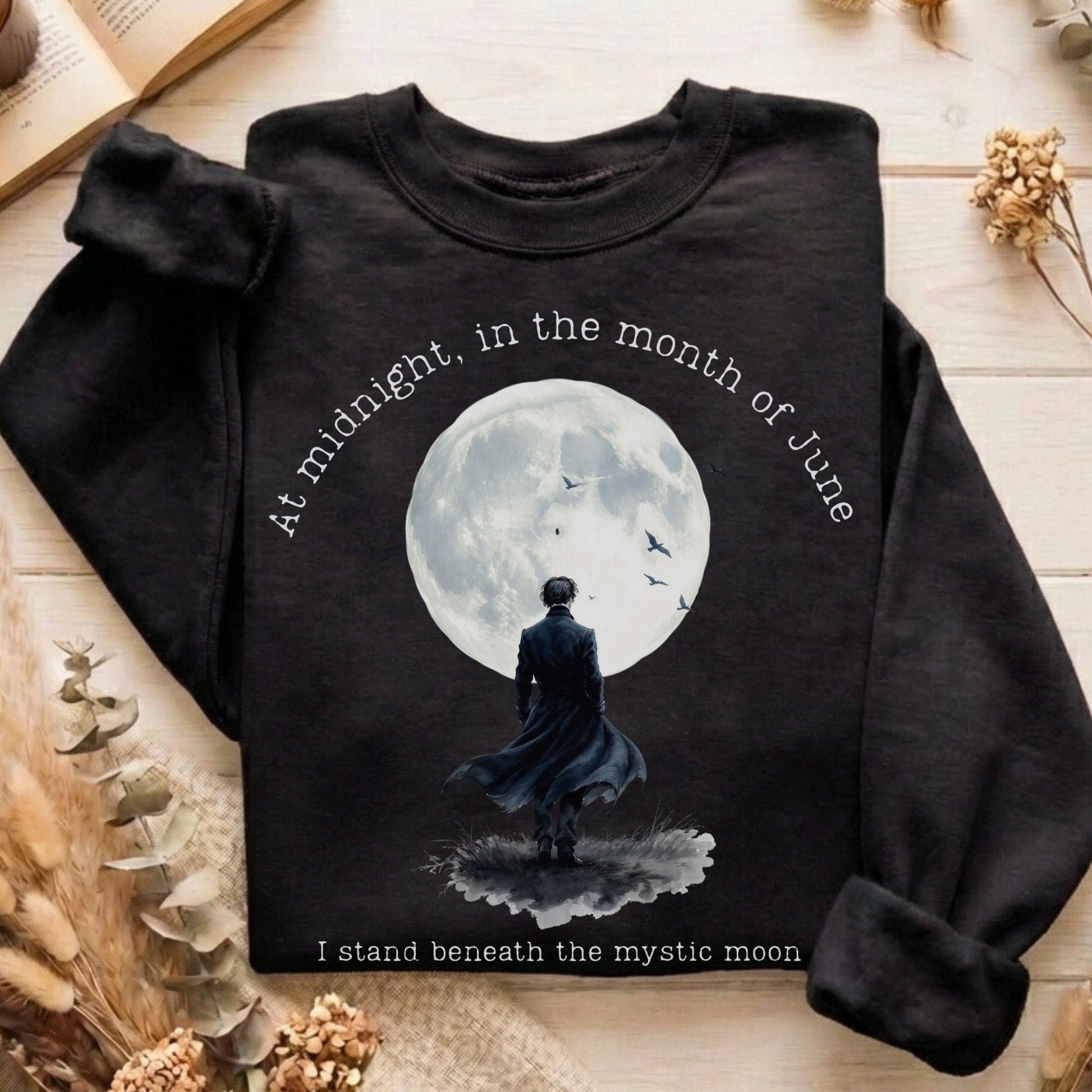 Sweatshirt Black / S Beneath The Mystic Moon Edgar Allan Poe Sweatshirt The Mystic Eden