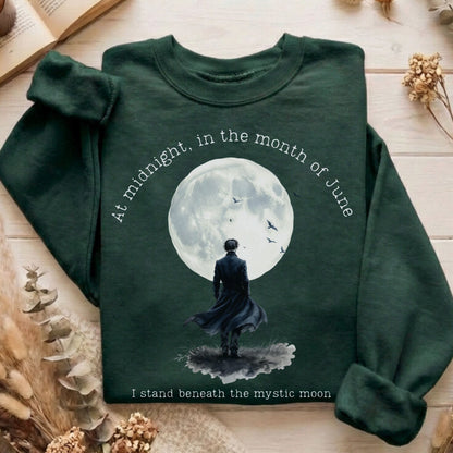 Sweatshirt Forest Green / S Beneath The Mystic Moon Edgar Allan Poe Sweatshirt The Mystic Eden