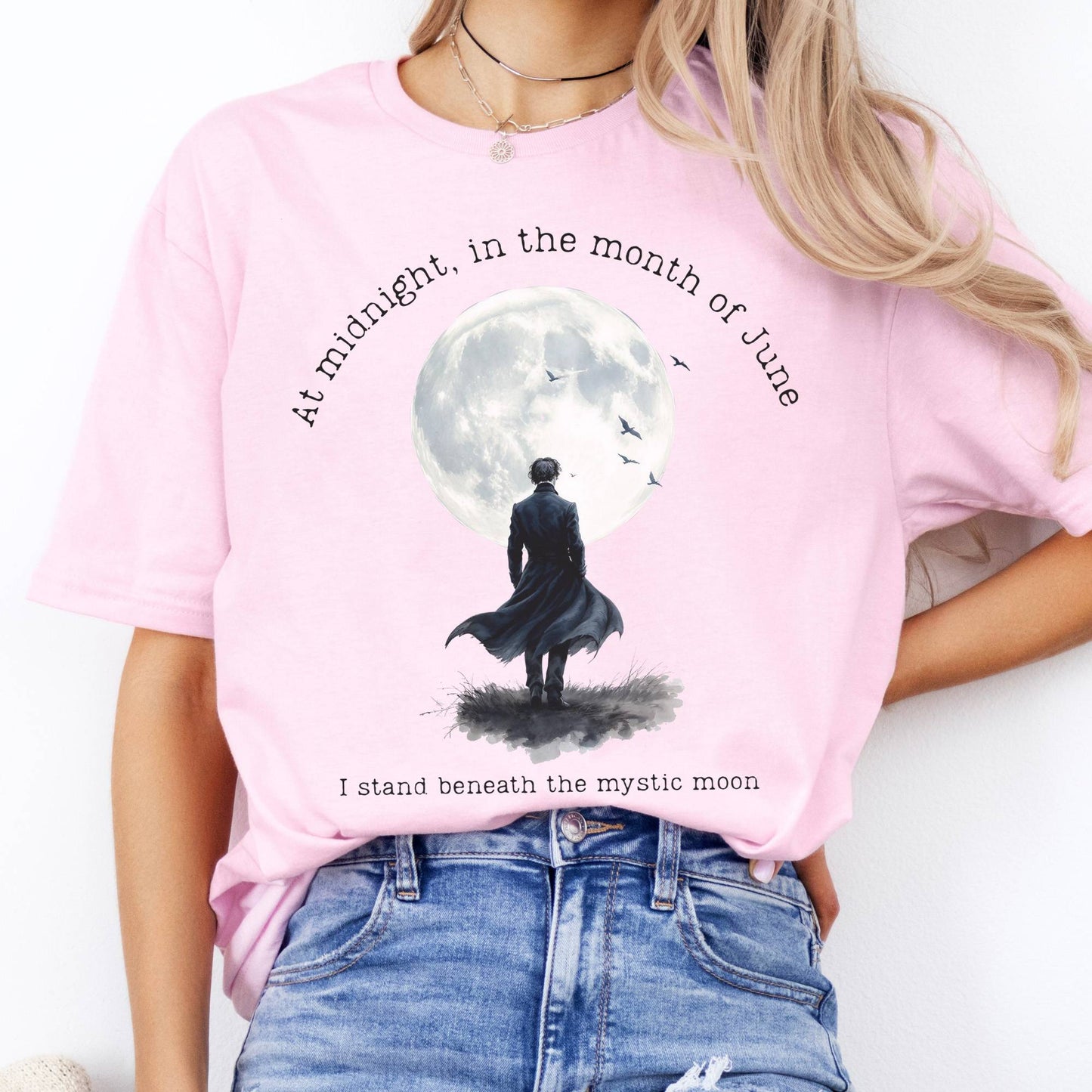 T-Shirts Beneath The Mystic Moon Edgar Allan Poe T-Shirt The Mystic Eden