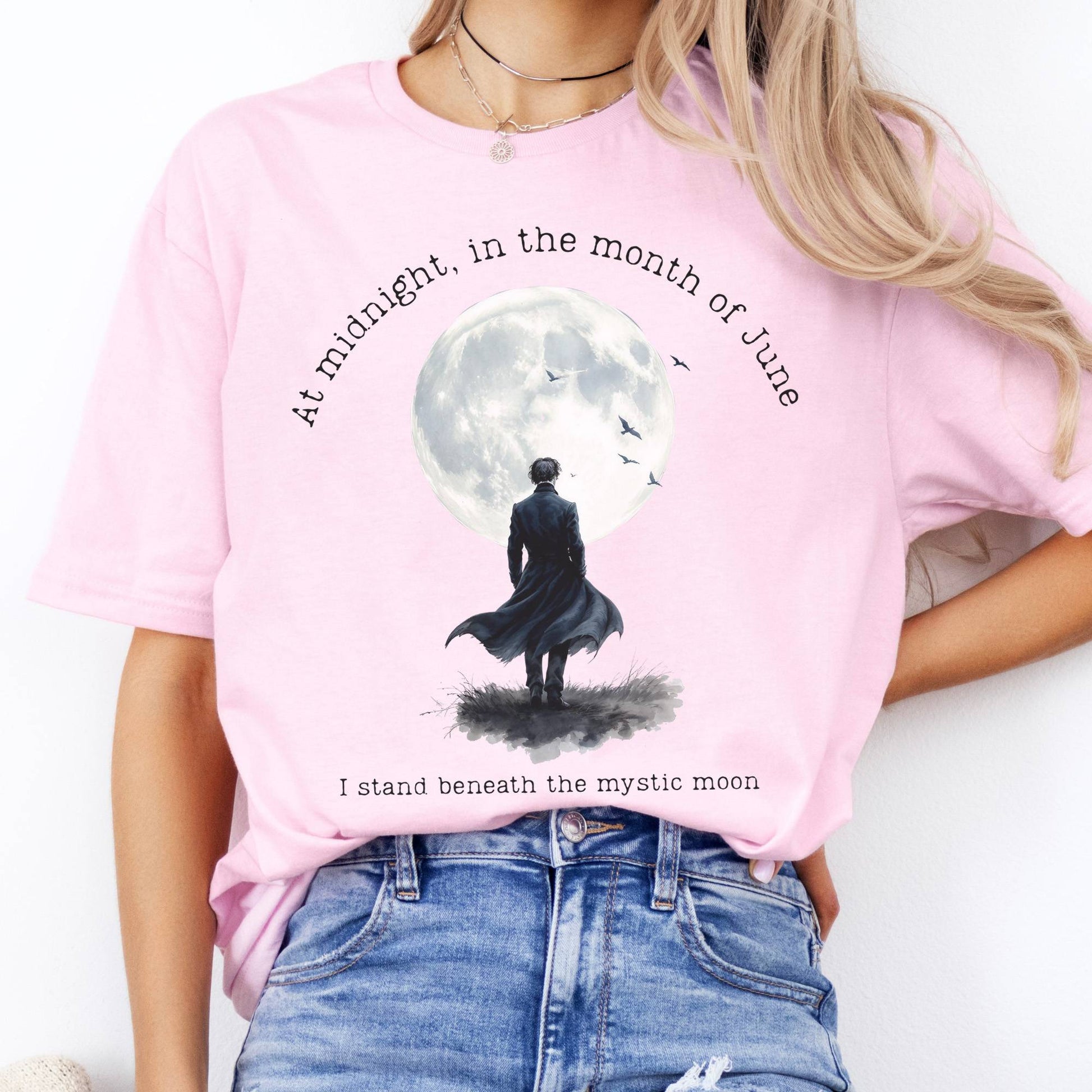 T-Shirts Beneath The Mystic Moon Edgar Allan Poe T-Shirt The Mystic Eden