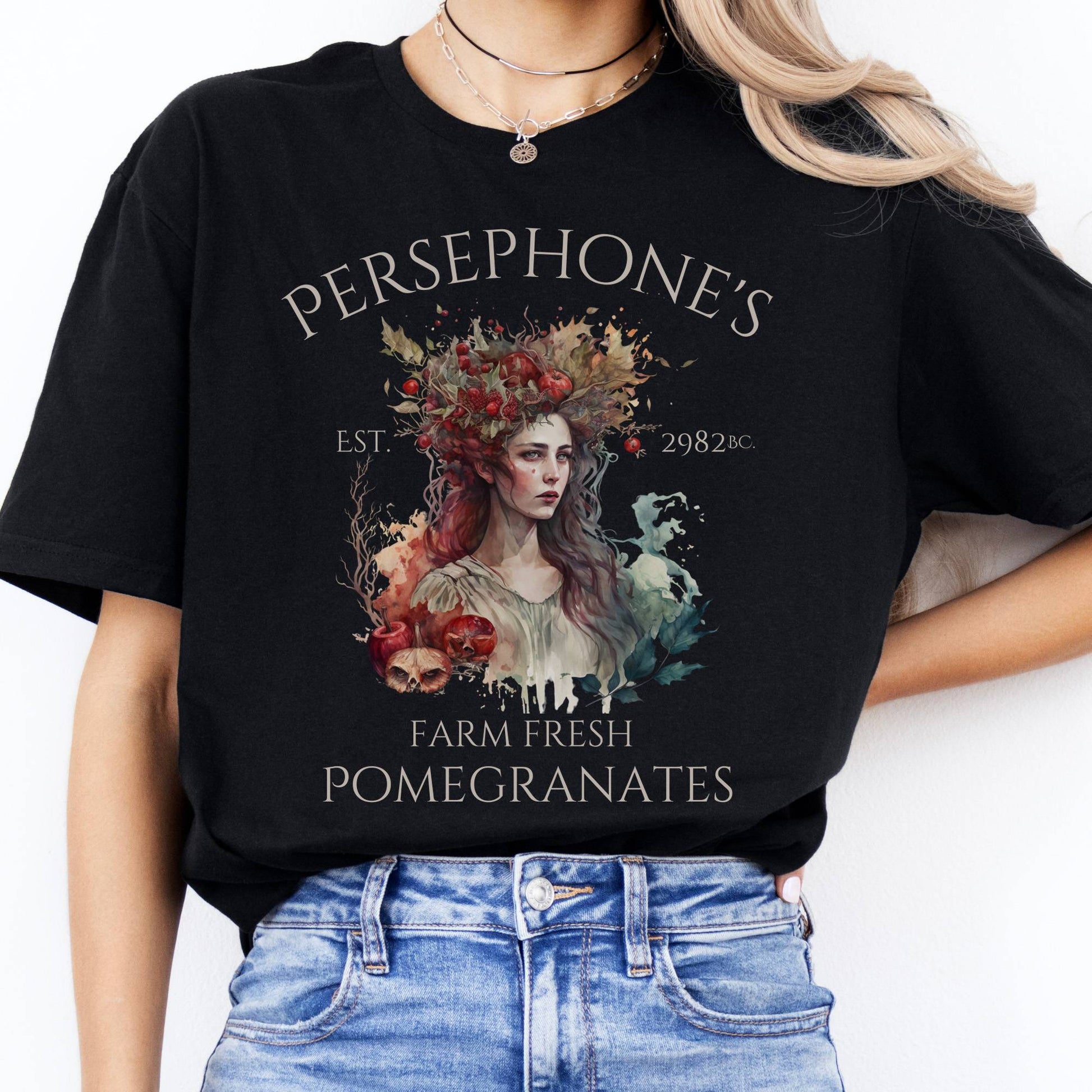 T-Shirt Persephone's Farm Fresh Pomegranates T-Shirt The Mystic Eden
