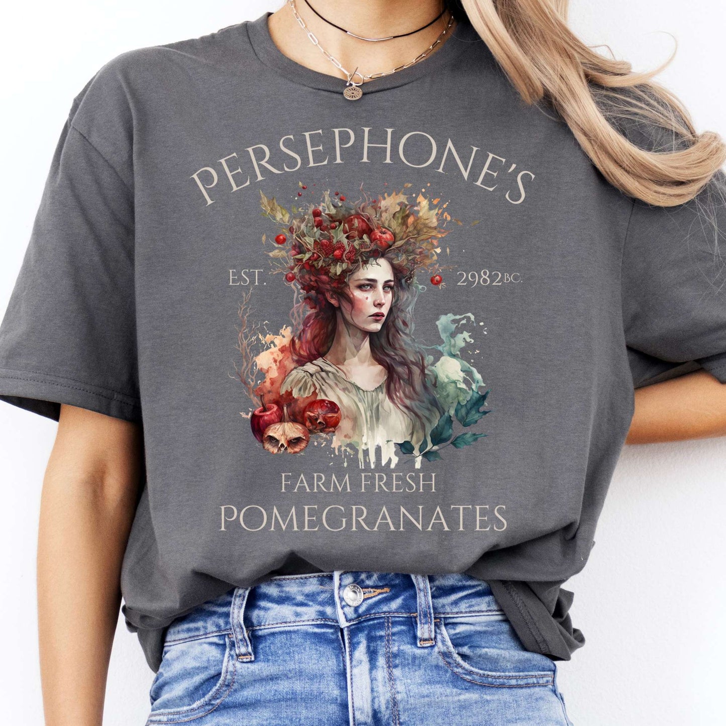 T-Shirt Persephone's Farm Fresh Pomegranates T-Shirt The Mystic Eden
