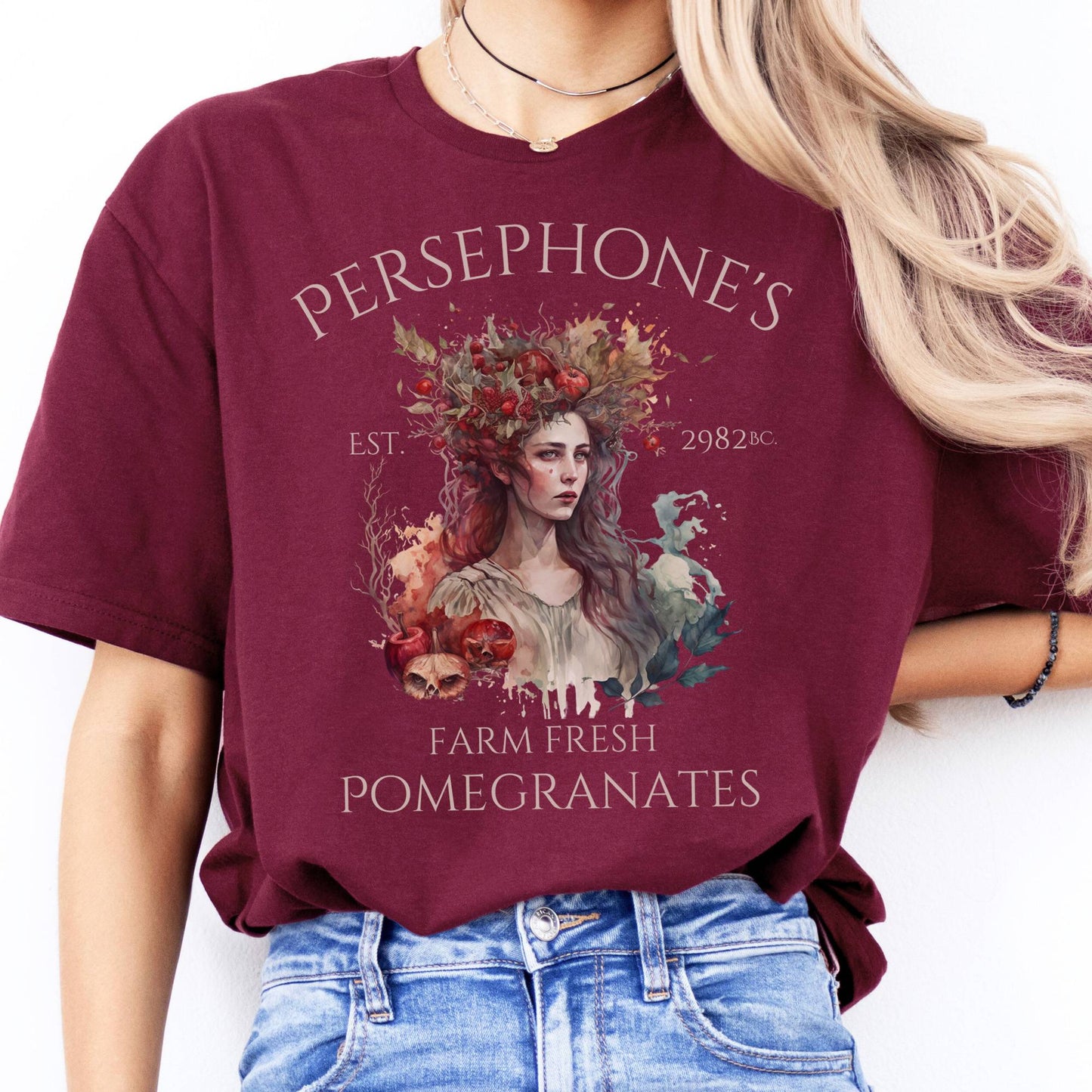 T-Shirt Persephone's Farm Fresh Pomegranates T-Shirt The Mystic Eden
