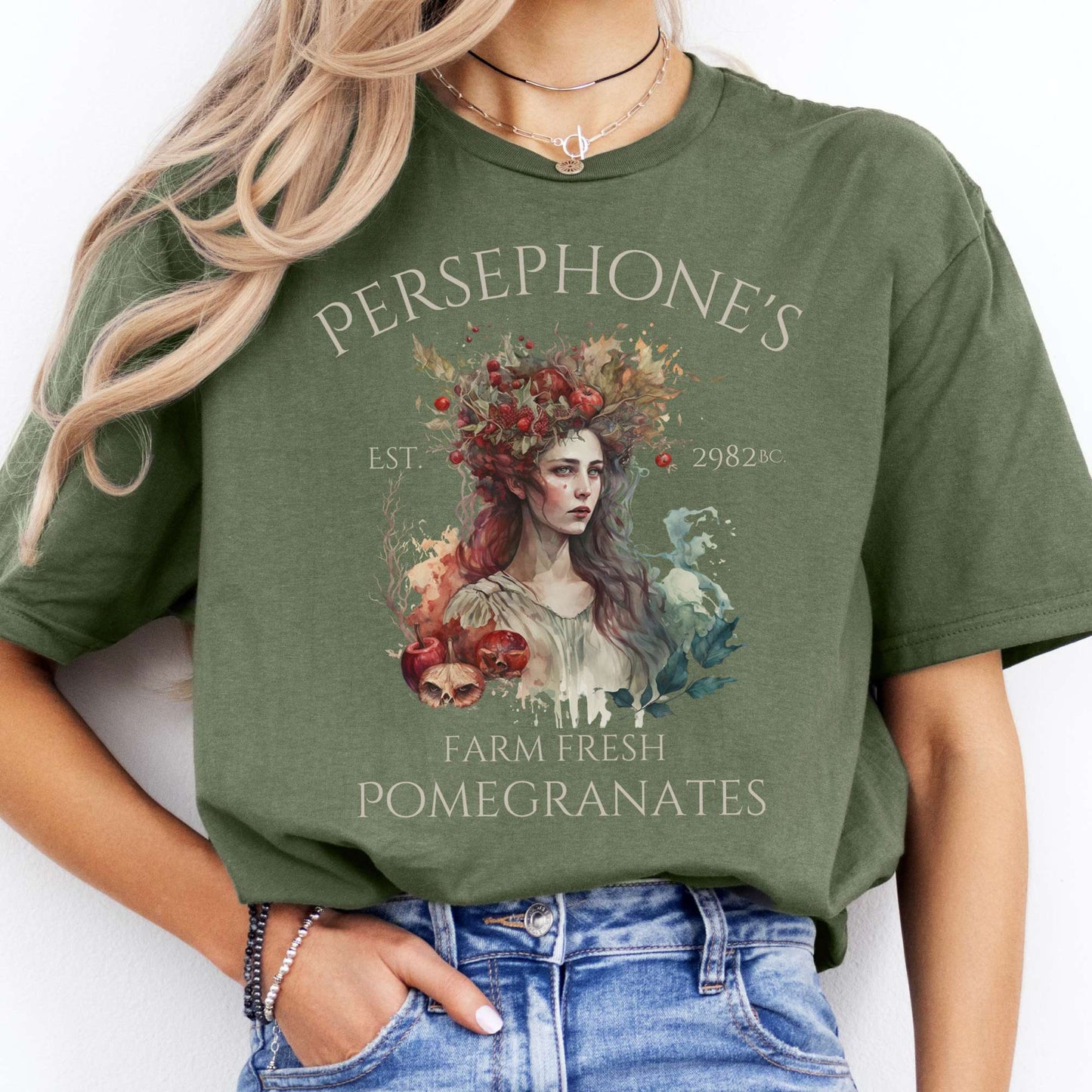 T-Shirt Persephone's Farm Fresh Pomegranates T-Shirt The Mystic Eden