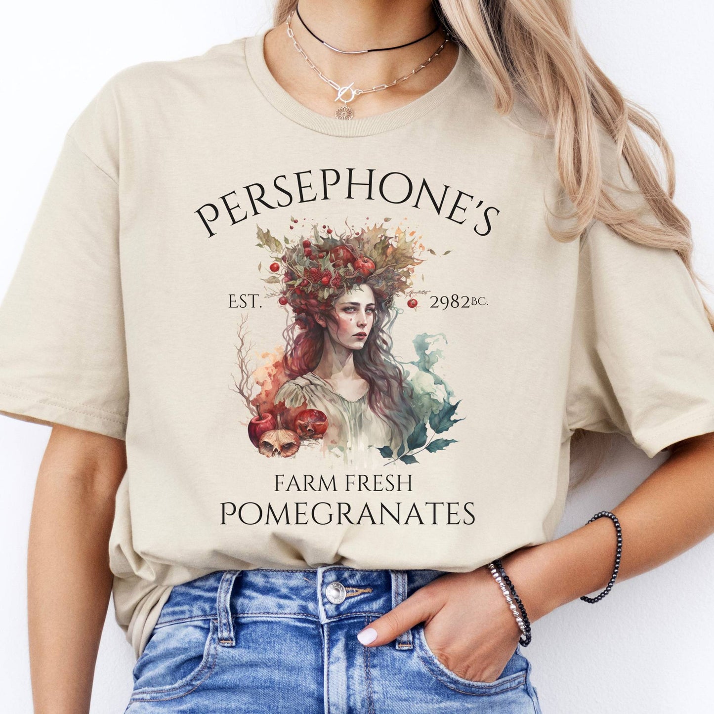 T-Shirt Persephone's Farm Fresh Pomegranates T-Shirt The Mystic Eden