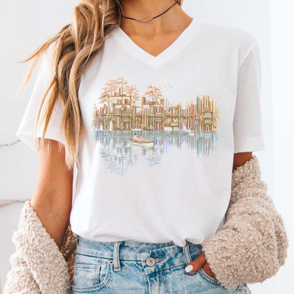 V-neck White / S Design 298 V-Neck The Mystic Eden