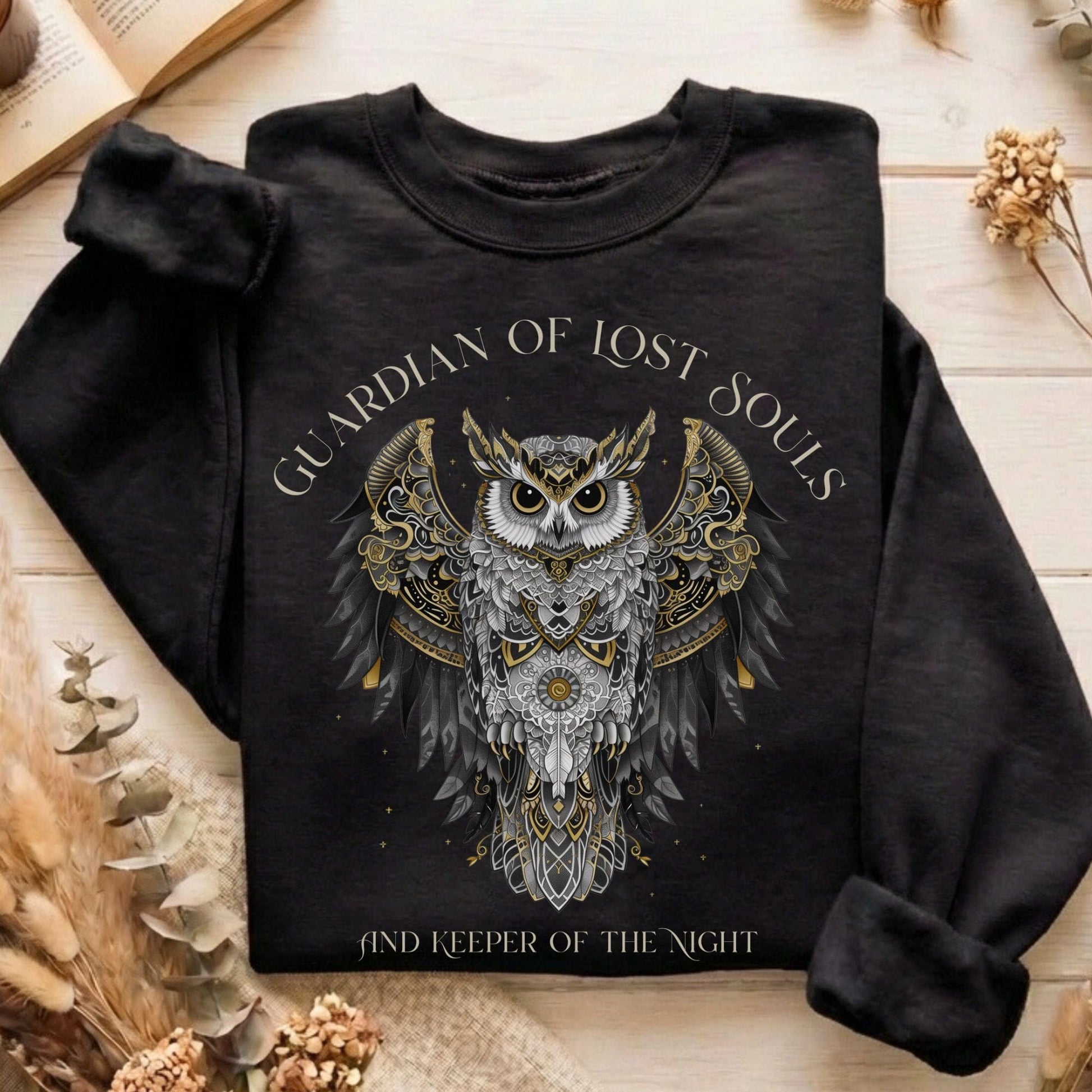Sweatshirt Black / S Guardian of Lost Souls Mythic Owl Sweatshirt The Mystic Eden