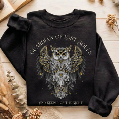 Sweatshirt Black / S Guardian of Lost Souls Mythic Owl Sweatshirt The Mystic Eden