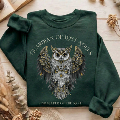 Sweatshirt Forest Green / S Guardian of Lost Souls Mythic Owl Sweatshirt The Mystic Eden