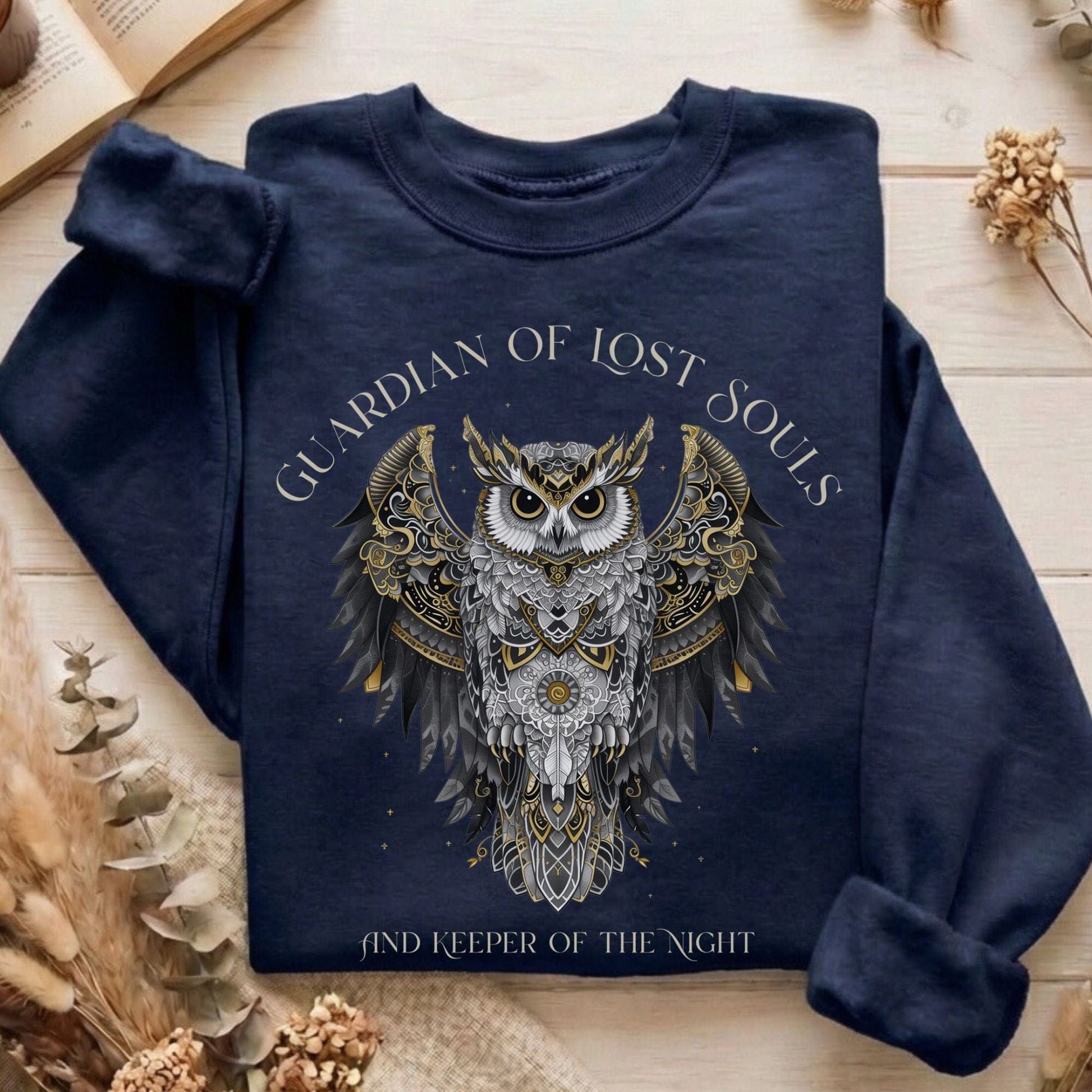 Sweatshirt Navy / S Guardian of Lost Souls Mythic Owl Sweatshirt The Mystic Eden