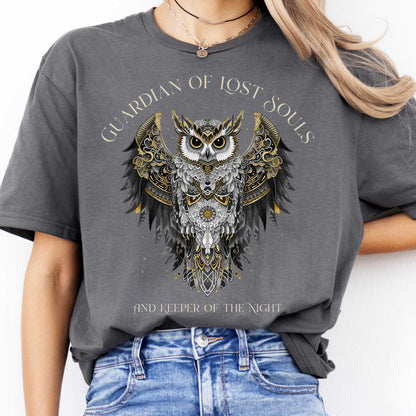 T-Shirts Guardian of Lost Souls Mythic Owl T-Shirt The Mystic Eden