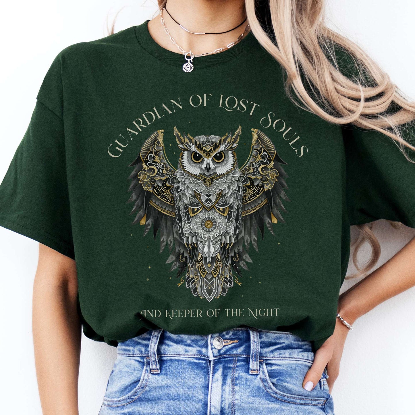 T-Shirts Guardian of Lost Souls Mythic Owl T-Shirt The Mystic Eden