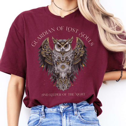 T-Shirts Guardian of Lost Souls Mythic Owl T-Shirt The Mystic Eden