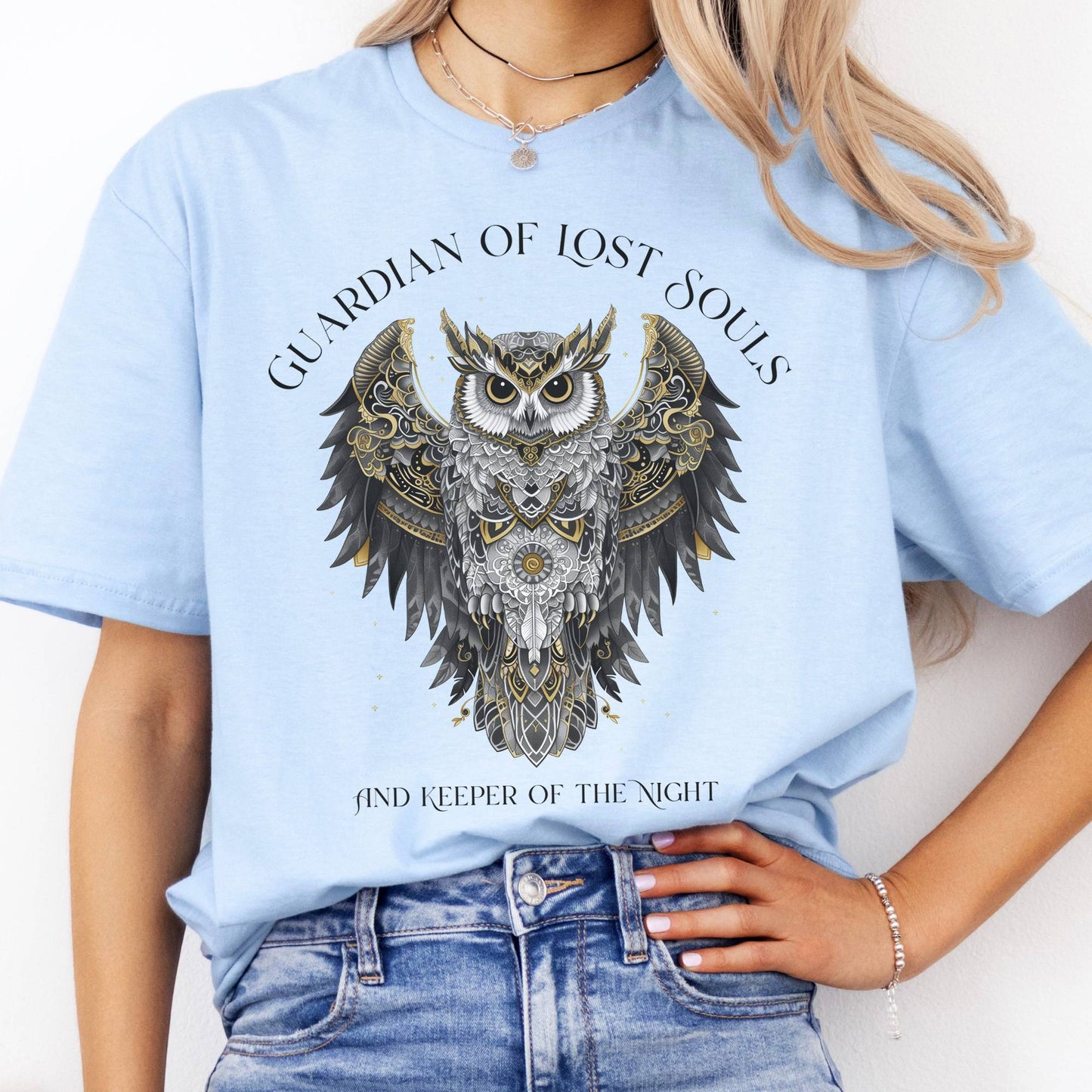 T-Shirts Guardian of Lost Souls Mythic Owl T-Shirt The Mystic Eden