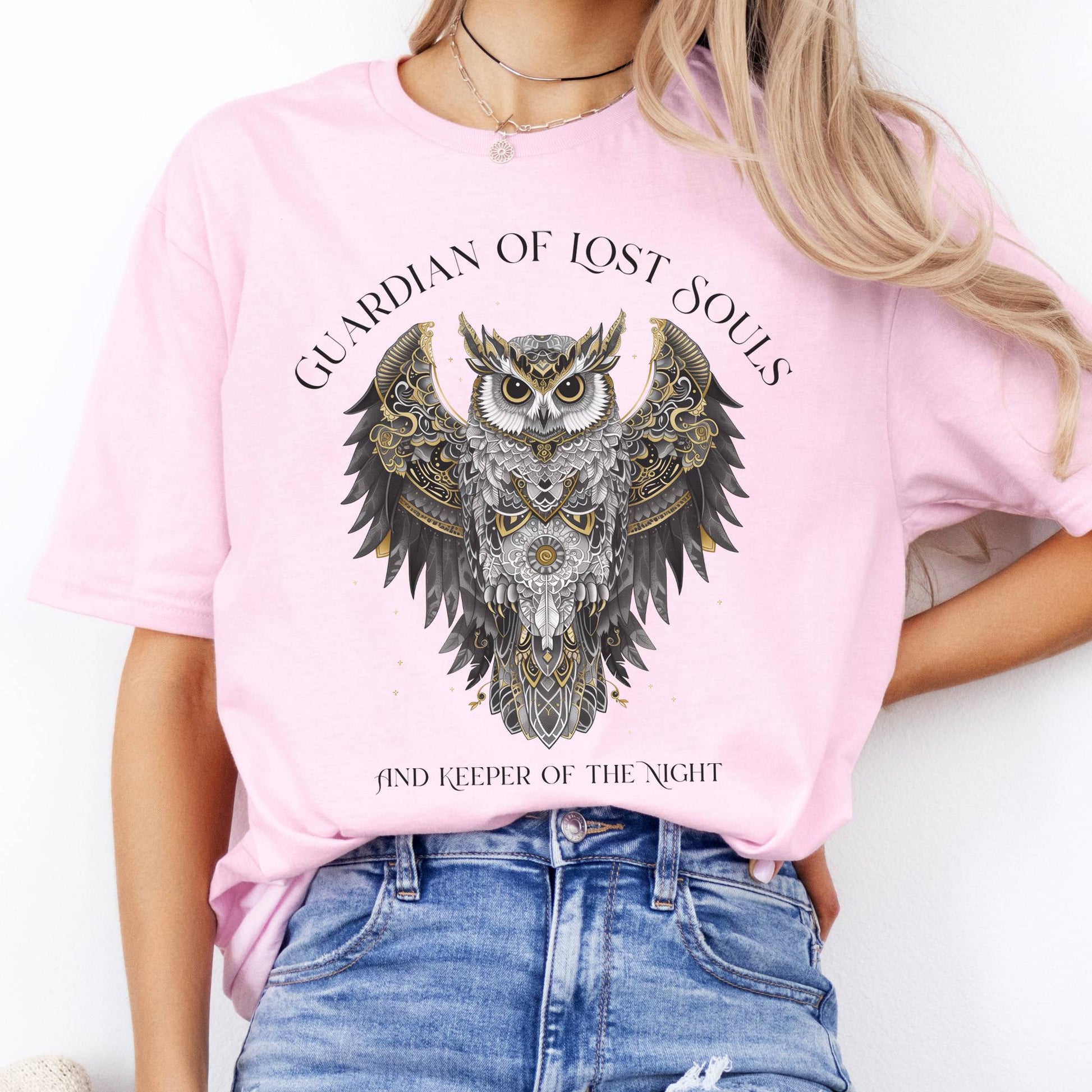 T-Shirts Guardian of Lost Souls Mythic Owl T-Shirt The Mystic Eden