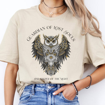T-Shirts Guardian of Lost Souls Mythic Owl T-Shirt The Mystic Eden