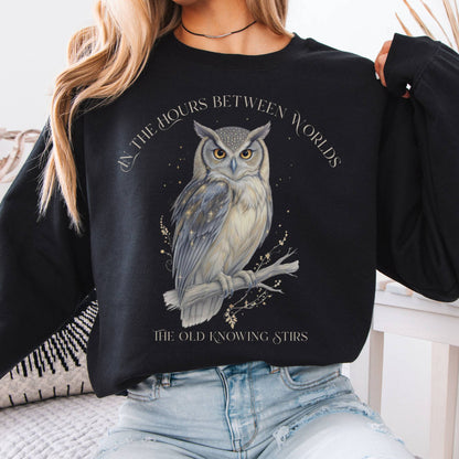 Sweatshirt The Old Knowing Stirs Mystical Owl Sweatshirt The Mystic Eden