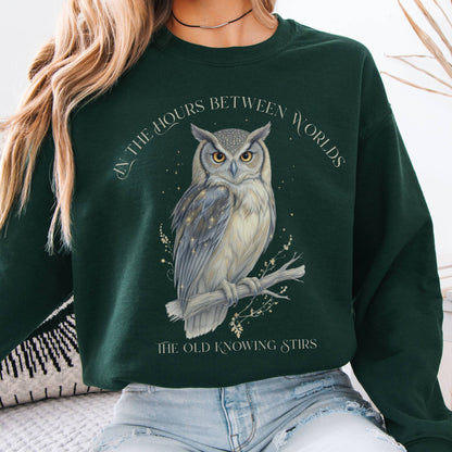 Sweatshirt The Old Knowing Stirs Mystical Owl Sweatshirt The Mystic Eden