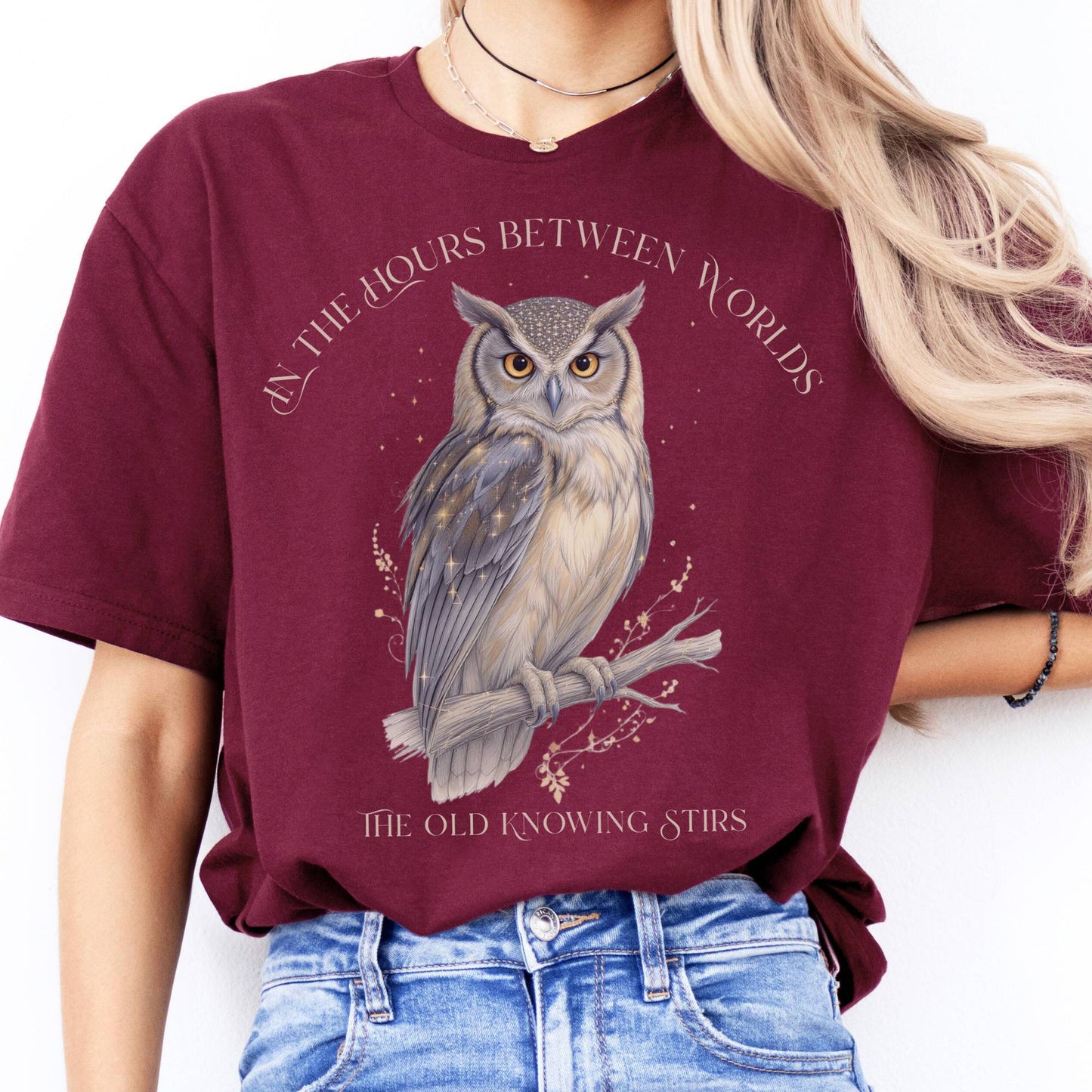T-Shirt The Old Knowing Stirs Mystical Owl T-Shirt The Mystic Eden