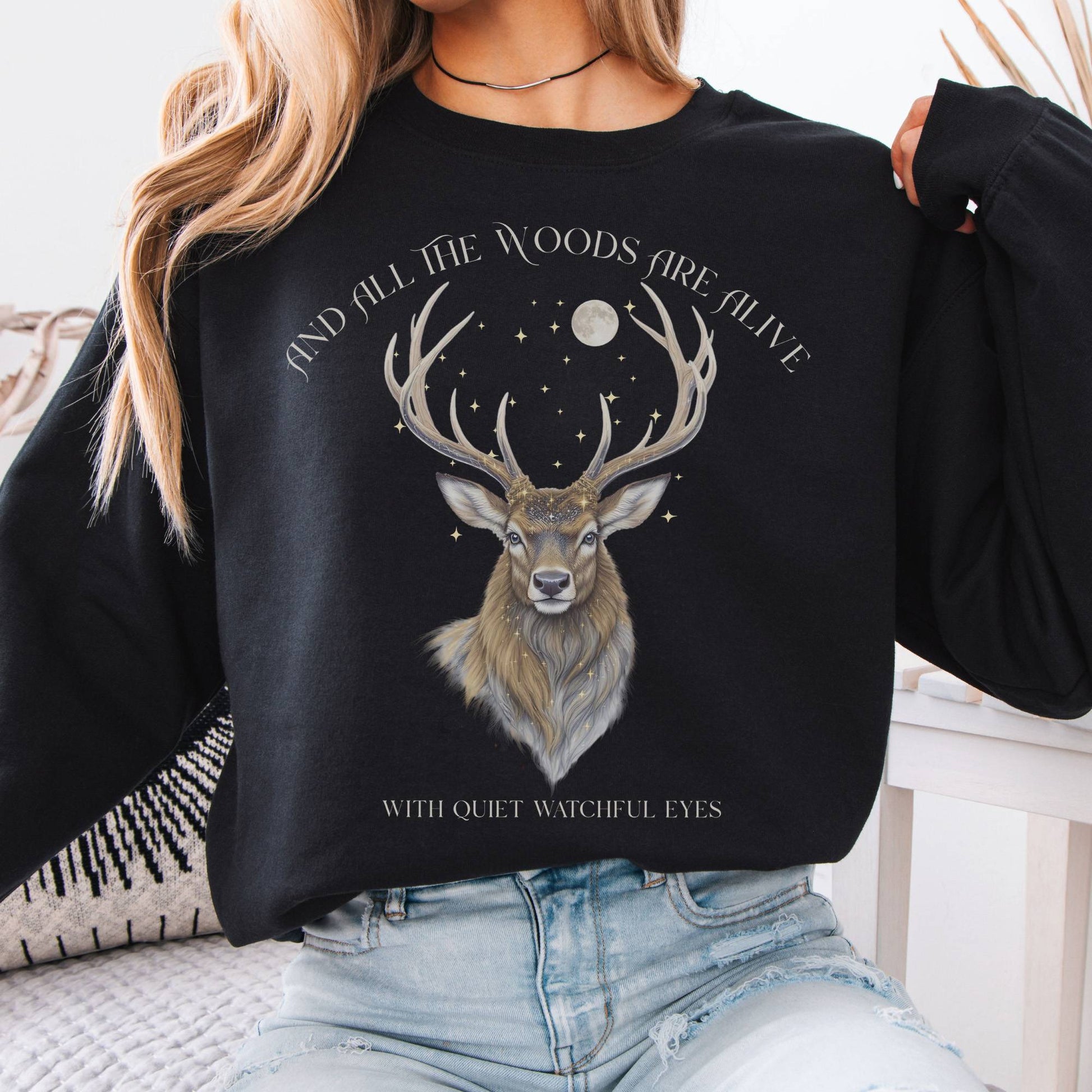 Sweatshirt All the Woods Are Alive With Watchful Eyes Sweatshirt The Mystic Eden