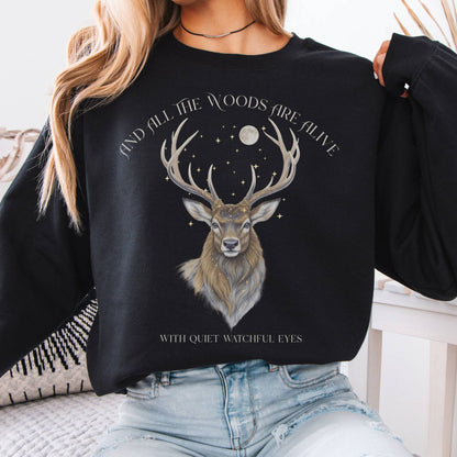Sweatshirt All the Woods Are Alive With Watchful Eyes Sweatshirt The Mystic Eden