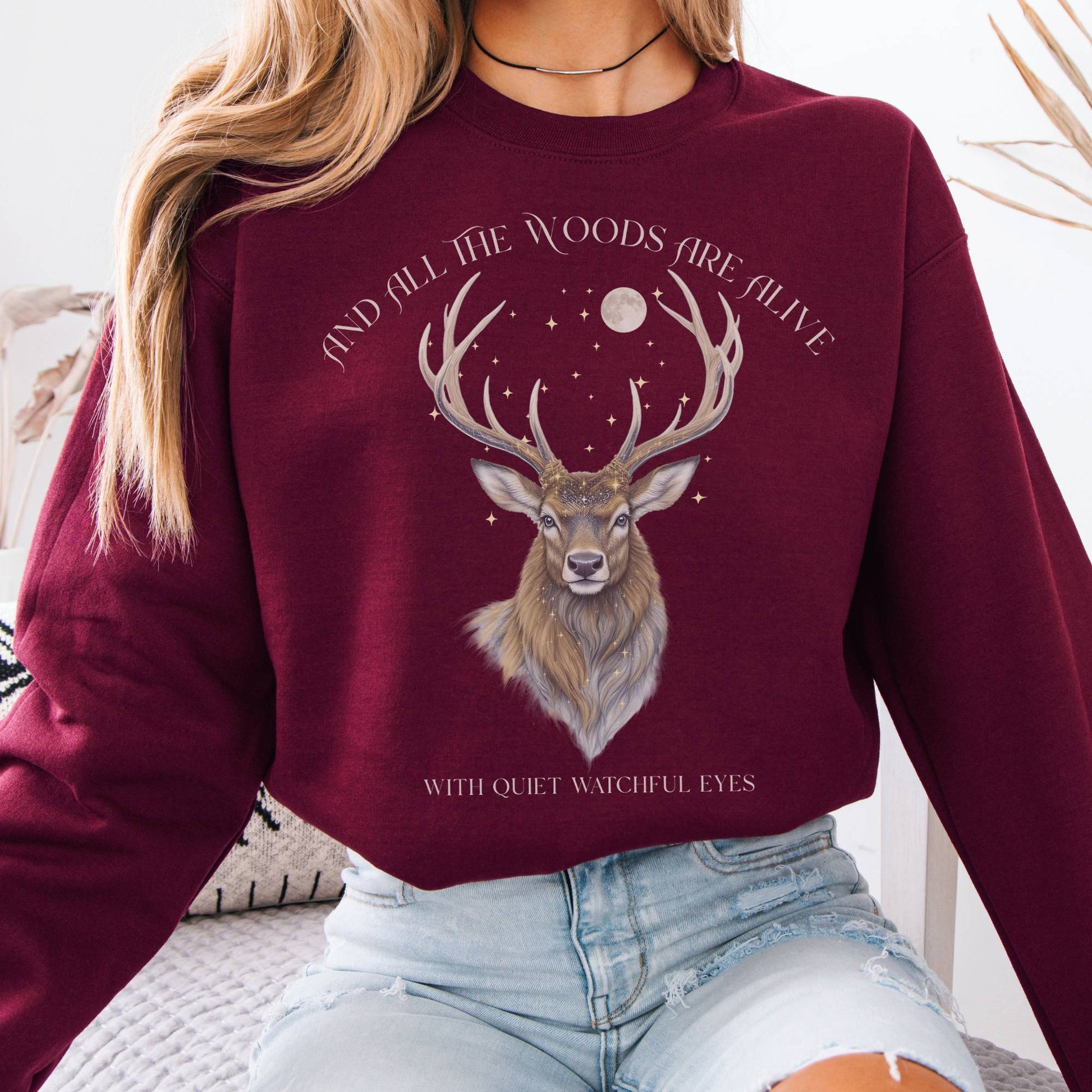 Sweatshirt All the Woods Are Alive With Watchful Eyes Sweatshirt The Mystic Eden