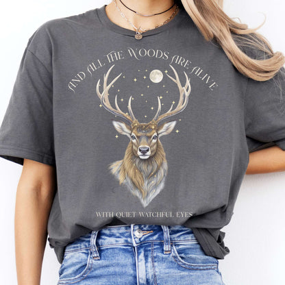 T-Shirts All the Woods Are Alive With Watchful Eyes T-Shirt The Mystic Eden