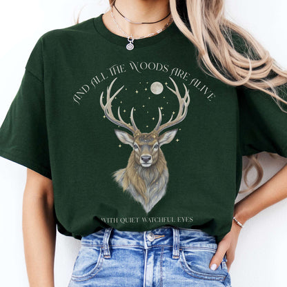 T-Shirts All the Woods Are Alive With Watchful Eyes T-Shirt The Mystic Eden