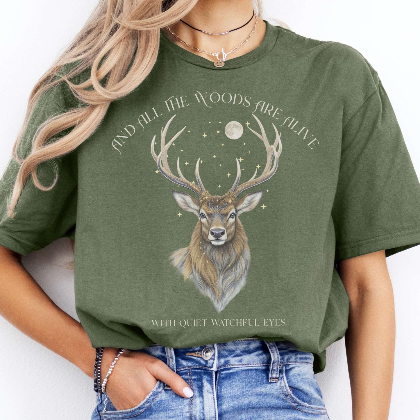 T-Shirts All the Woods Are Alive With Watchful Eyes T-Shirt The Mystic Eden