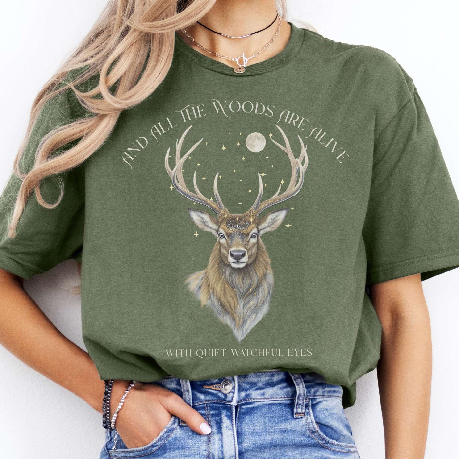 T-Shirts All the Woods Are Alive With Watchful Eyes T-Shirt The Mystic Eden