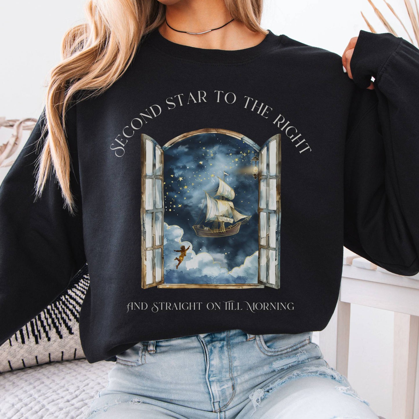 Sweatshirt Second Star to the Right Peter Pan Sweatshirt The Mystic Eden
