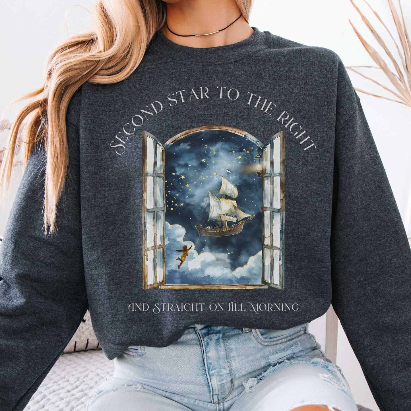 Sweatshirt Second Star to the Right Peter Pan Sweatshirt The Mystic Eden