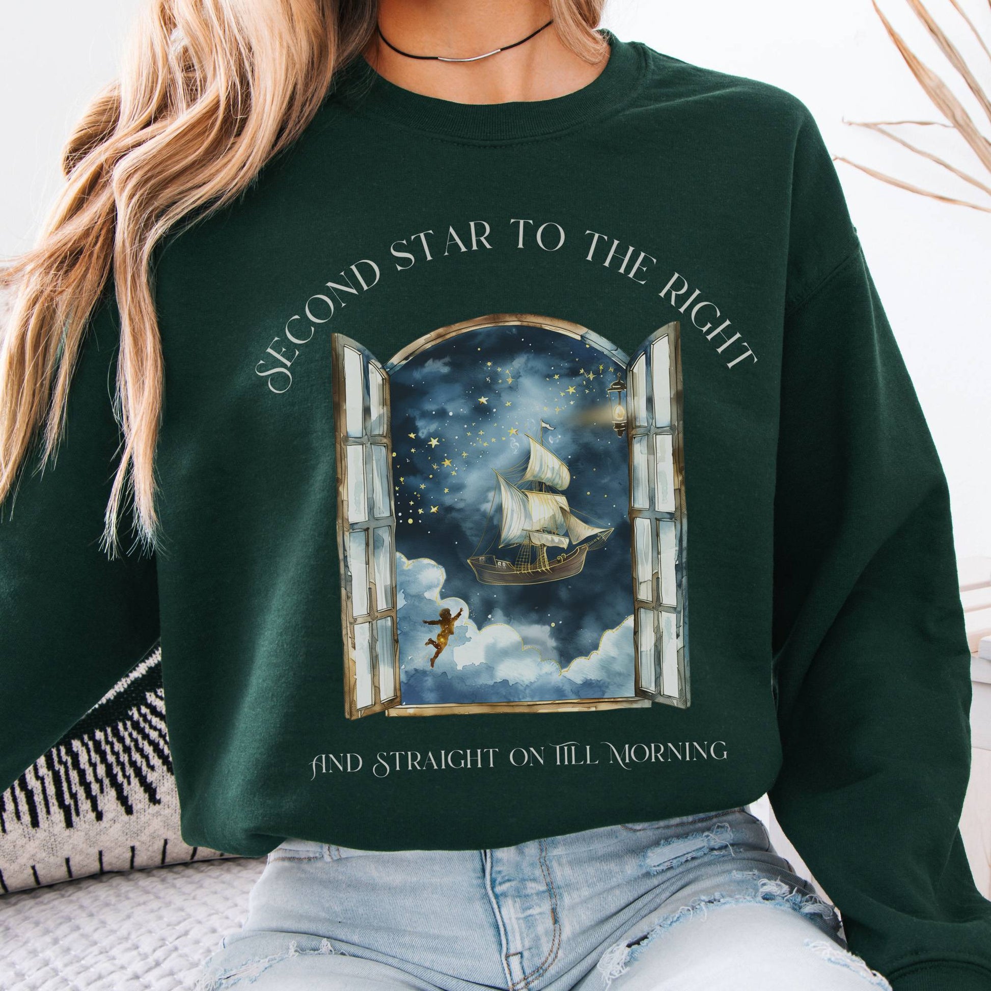 Sweatshirt Second Star to the Right Peter Pan Sweatshirt The Mystic Eden