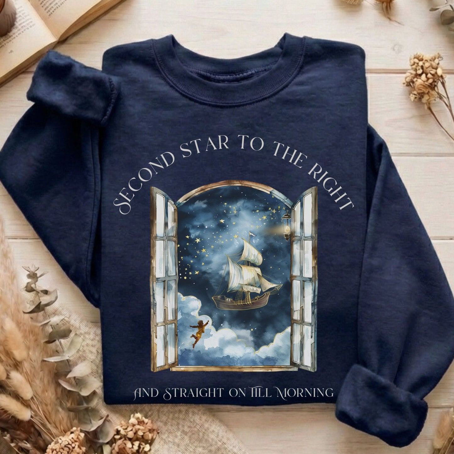Sweatshirt Navy / S Second Star to the Right Peter Pan Sweatshirt The Mystic Eden