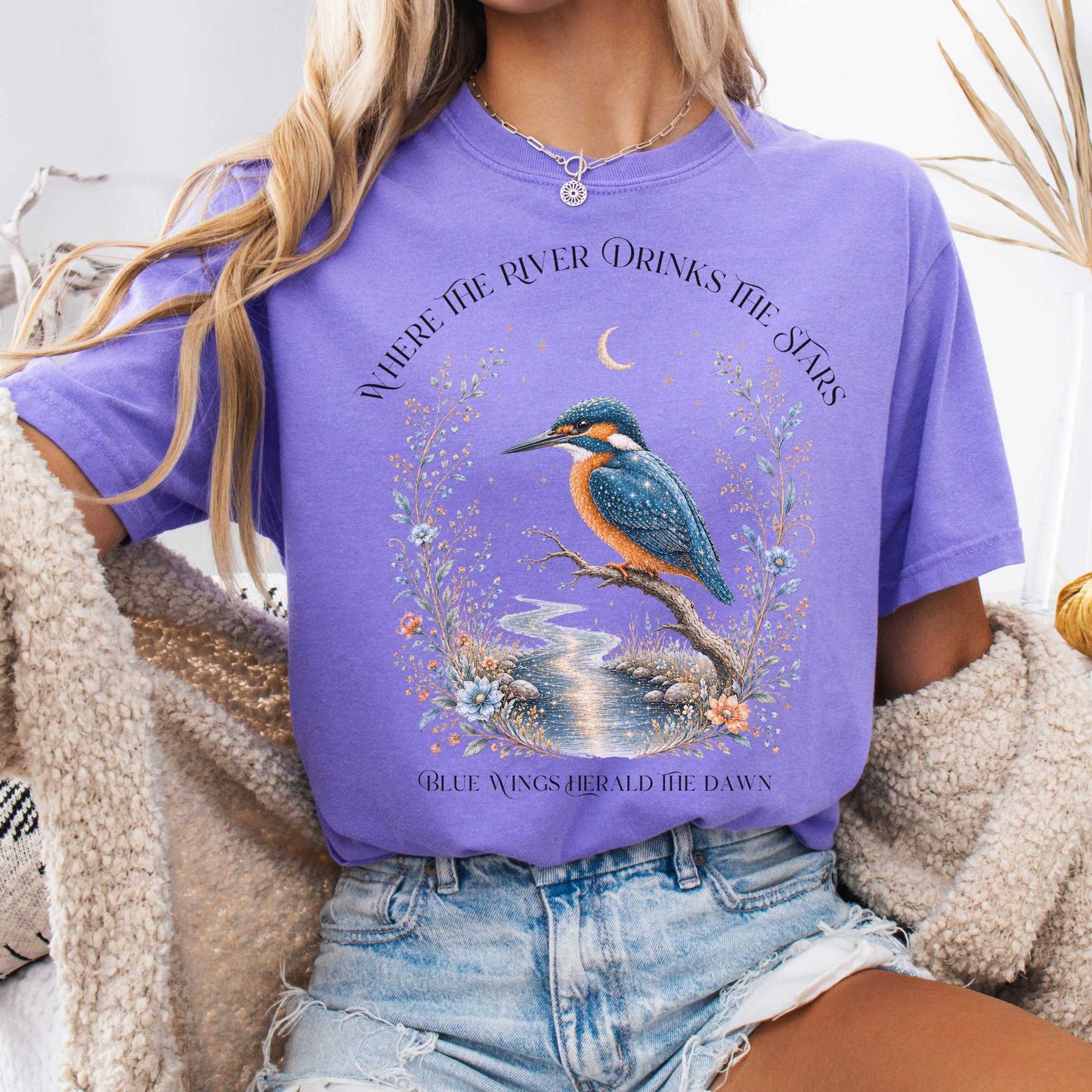 T-Shirt Violet / S Where the River Drinks the Stars T-Shirt The Mystic Eden