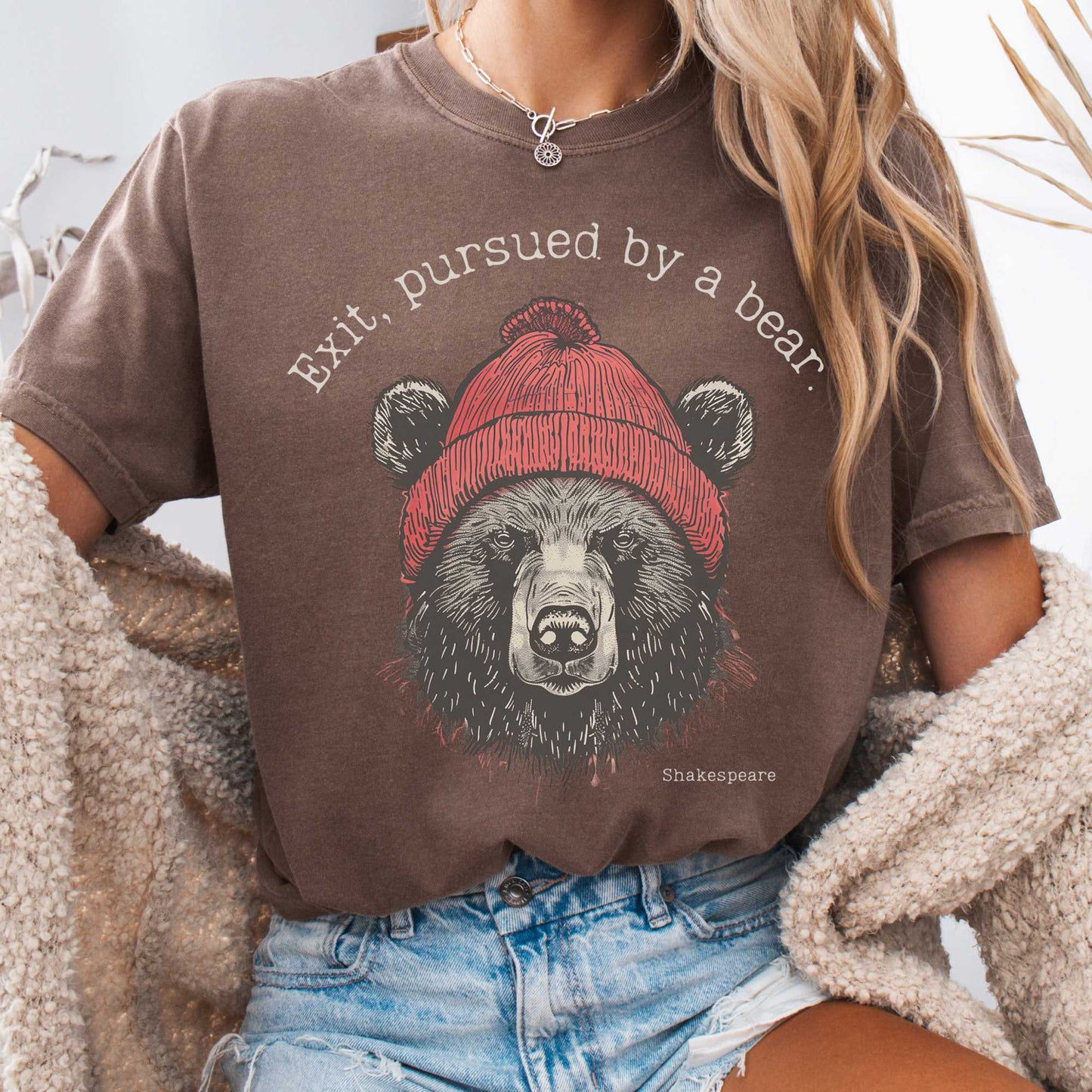 T-Shirt Espresso / S Exit, Pursued by a Bear Shakespeare T-Shirt The Mystic Eden