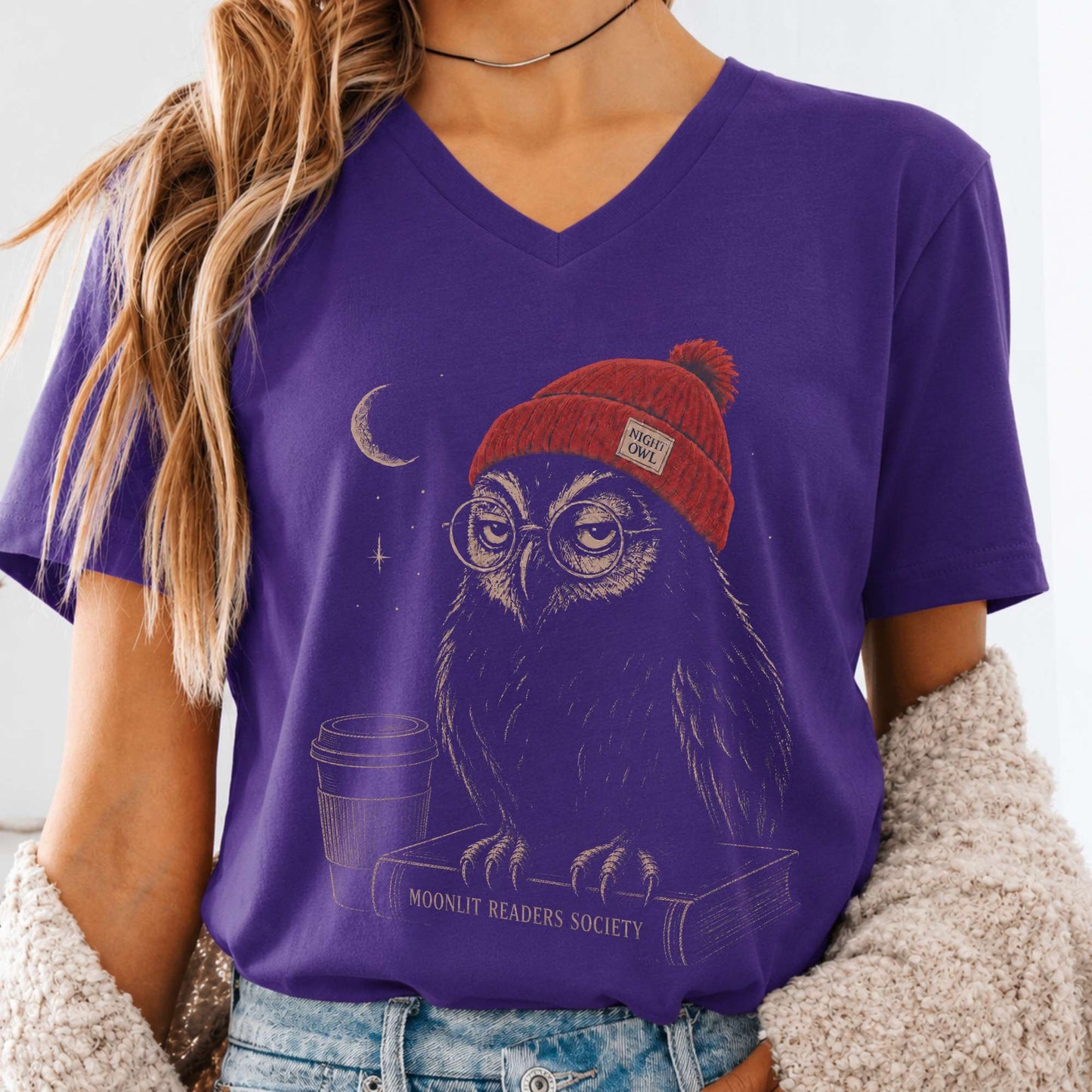 Moonlit Readers Society Night Owl V-Neck