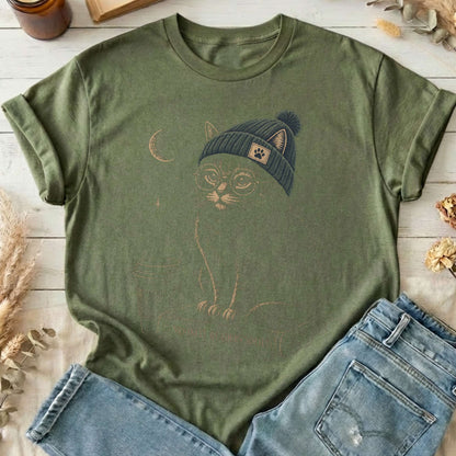 Moonlit Readers Society Cat T-Shirt