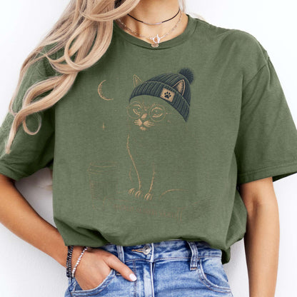 Moonlit Readers Society Cat T-Shirt