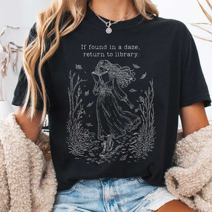 T-Shirt Black / S If Found in a Daze, Return to Library T-Shirt The Mystic Eden