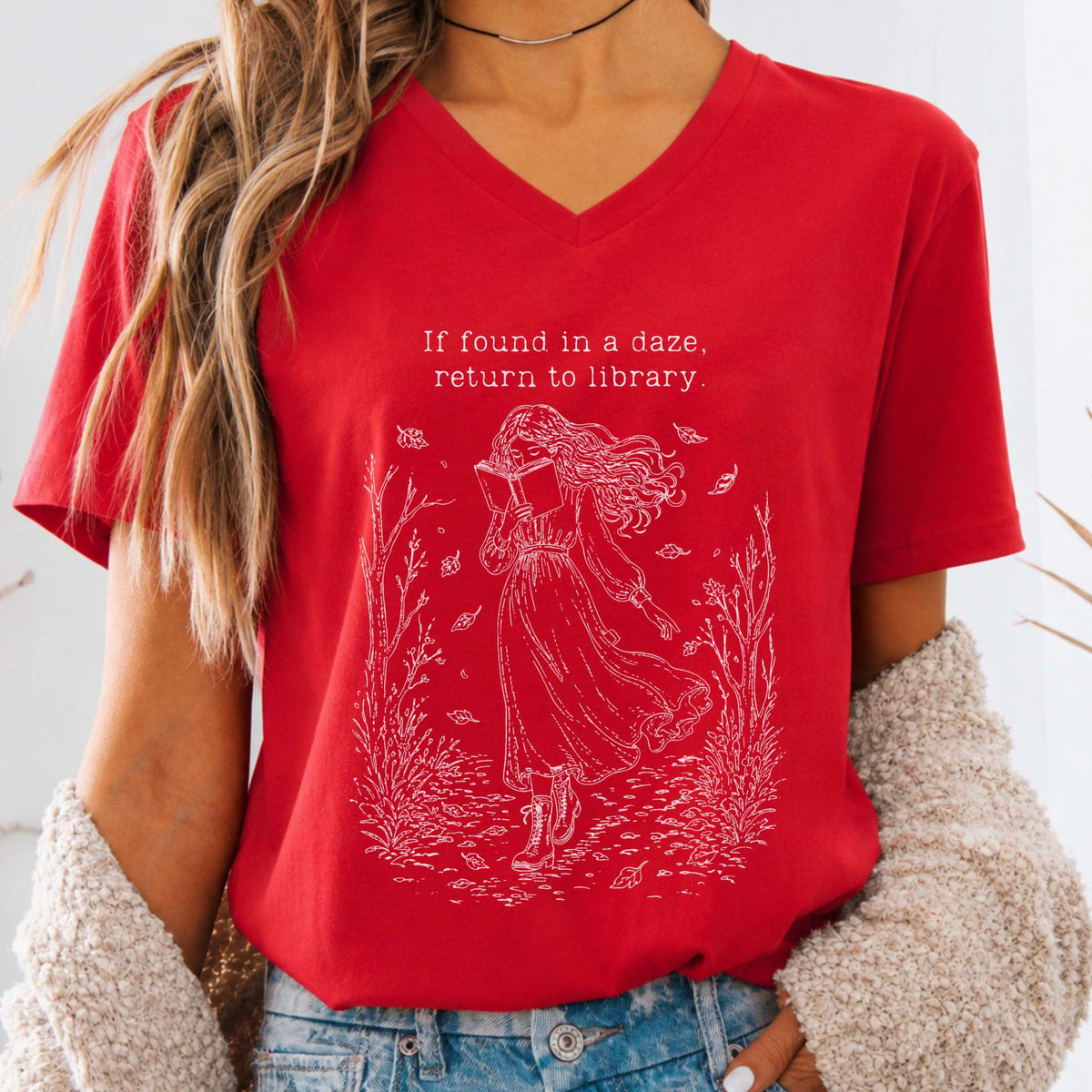 If Found in a Daze, Return to Library V-Neck